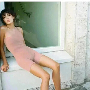 NWOT Zara beige pink limitless jumpsuit